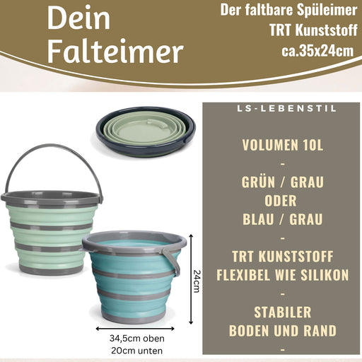 KI-generiertes Bild,Flexibler Putzeimer 10L 35x24cm faltbar mit Griff Falteimer Wassereimer Camping