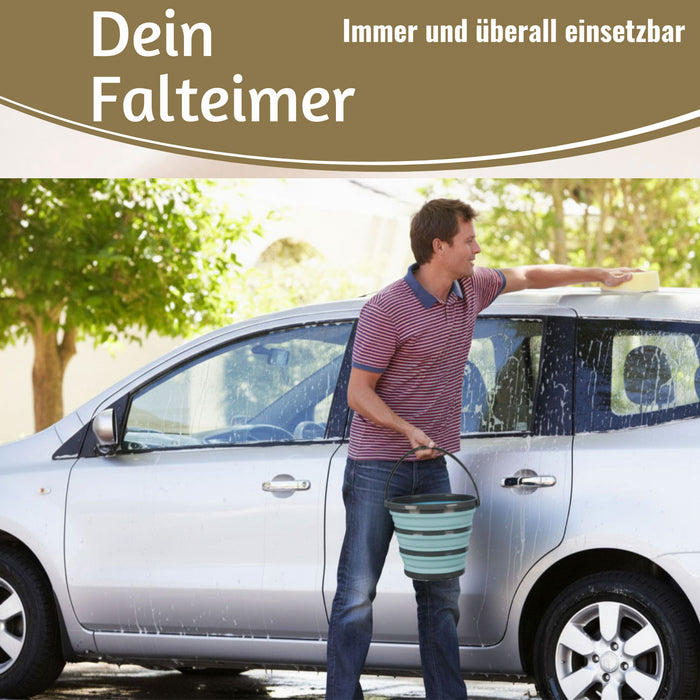 KI-generiertes Bild,Flexibler Putzeimer 10L 35x24cm faltbar mit Griff Falteimer Wassereimer Camping