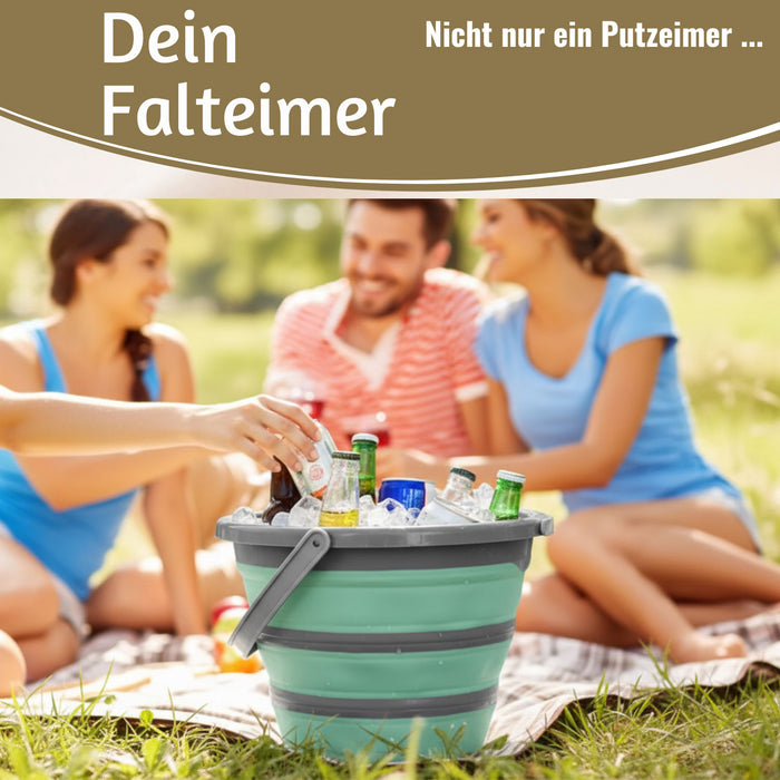 KI-generiertes Bild,Flexibler Putzeimer 10L 35x24cm faltbar mit Griff Falteimer Wassereimer Camping