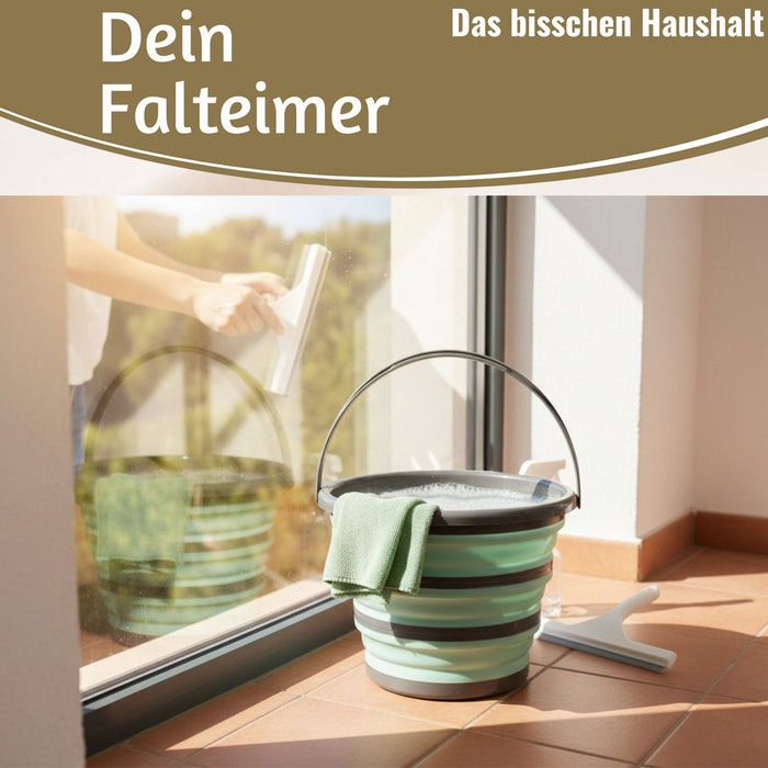 KI-generiertes Bild,Flexibler Putzeimer 10L 35x24cm faltbar mit Griff Falteimer Wassereimer Camping