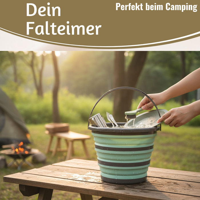 KI-generiertes Bild,Flexibler Putzeimer 10L 35x24cm faltbar mit Griff Falteimer Wassereimer Camping