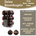 KI-generiertes Bild,12 Design Weihnachtskugeln 6cm Braun Espresso Set Kunststoff Weihnachtsbaum-Deko
