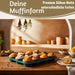 KI-generiertes Bild,Silikon Muffinform 12 Stück Cupcake Brownie Muffinblech Backform