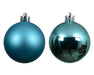 KI-generiertes Bild,12 Design Weihnachtskugeln 6cm Folk Blue Set Kunststoff Weihnachtsbaum-Deko
