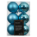 KI-generiertes Bild 12 Design Weihnachtskugeln 6cm Folk Blue Set Kunststoff Weihnachtsbaum-Deko
