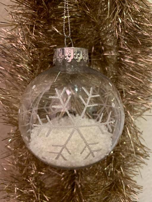 KI-generiertes Bild,3 Design Weihnachtskugeln 8cm Klar Gefüllt Kunststoff Dekokugel Baumkugel