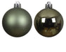 KI-generiertes Bild,12 Design Weihnachtskugeln 6cm Grün Rosmarin Set Kunststoff Weihnachtsbaum-Deko