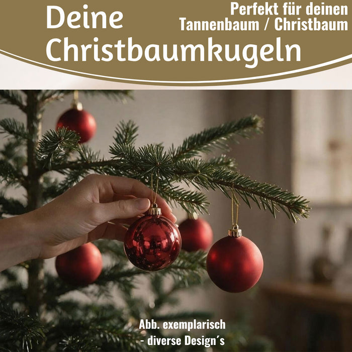 KI-generiertes Bild,12 Design Weihnachtskugeln 6cm Braun Espresso Set Kunststoff Weihnachtsbaum-Deko