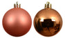 KI-generiertes Bild,12 Design Weihnachtskugeln 6cm Orange Set Kunststoff Weihnachtsbaum-Deko
