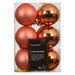 KI-generiertes Bild 12 Design Weihnachtskugeln 6cm Orange Set Kunststoff Weihnachtsbaum-Deko