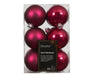 KI-generiertes Bild,12 Design Weihnachtskugeln 6cm Festive Pink Set Kunststoff Weihnachtsbaum-Deko