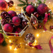 KI-generiertes Bild,12 Design Weihnachtskugeln 6cm Rot Ochsenblut Set Kunststoff Weihnachtsbaum-Deko
