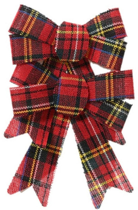 KI-generiertes Bild,2x XL Weihnachtsschleife Set 17cm Kariert Schleife für Weihnachts-Deko