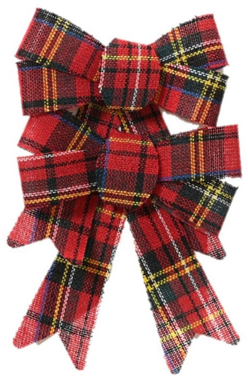 KI-generiertes Bild,2x XL Weihnachtsschleife Set 17cm Kariert Schleife für Weihnachts-Deko