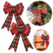 KI-generiertes Bild 2x XL Weihnachtsschleife Set 17cm Kariert Schleife für Weihnachts-Deko