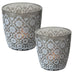 KI-generiertes Bild,2x Glas Teelichthalter Retro Grau 7-9cm Blume Set Windlicht-Halter Kerzenständer