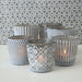 KI-generiertes Bild,2x Glas Teelichthalter Retro Grau 7-9cm Blume Set Windlicht-Halter Kerzenständer