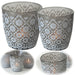 KI-generiertes Bild 2x Glas Teelichthalter Retro Grau 7-9cm Blume Set Windlicht-Halter Kerzenständer