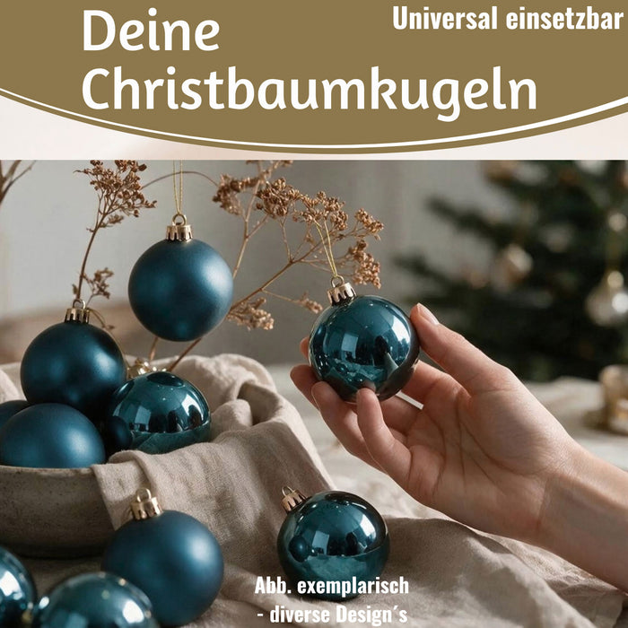 KI-generiertes Bild,18-20 Design Glas Weihnachtskugeln 6cm Rot Weihnachtsrot Christbaum Dekokugel