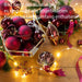 KI-generiertes Bild,18-20 Design Glas Weihnachtskugeln 6cm Rot Ochsenblut Christbaum Deko