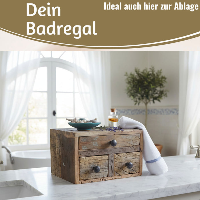 KI-generiertes Bild,Vintage Aufbwahrungsbox 30cm Schubladenbox Holzbox Ordnungsbox