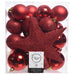 KI-generiertes Bild 33 Christbaumkugeln Kunststoff Rot Weihnachtsrot Spitze Stern Weihnachtskugeln
