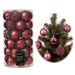 KI-generiertes Bild 37 Design Weihnachtskugeln 6cm Dunkelrosa Set Kunststoff Weihnachtsbaum Deko
