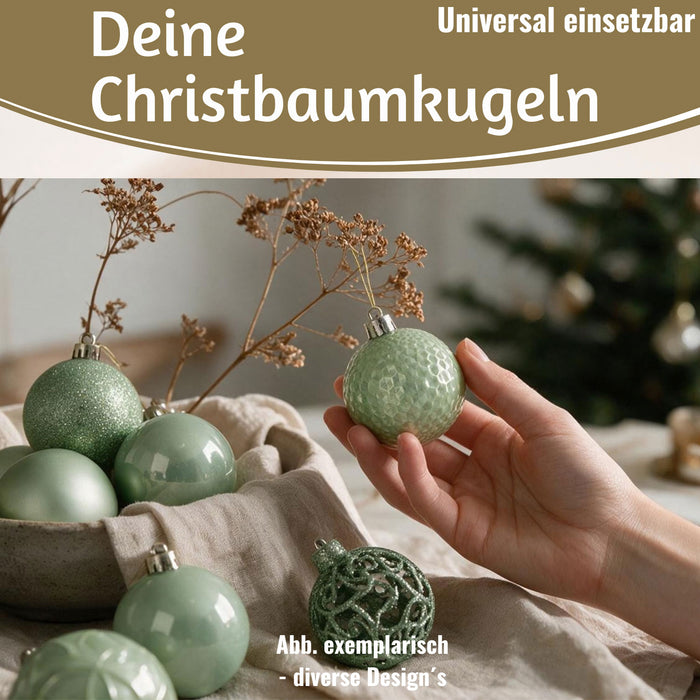 KI-generiertes Bild,12 Design Weihnachtskugeln 6cm Brandy Set Kunststoff Weihnachtsbaum-Deko