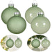 KI-generiertes Bild 4 XL Glas Weihnachtskugeln 8cm Grün - Green Matcha - Christbaum Dekokugel