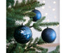 KI-generiertes Bild,12 Design Weihnachtskugeln 6cm Blau Set Kunststoff Weihnachtsbaum-Deko