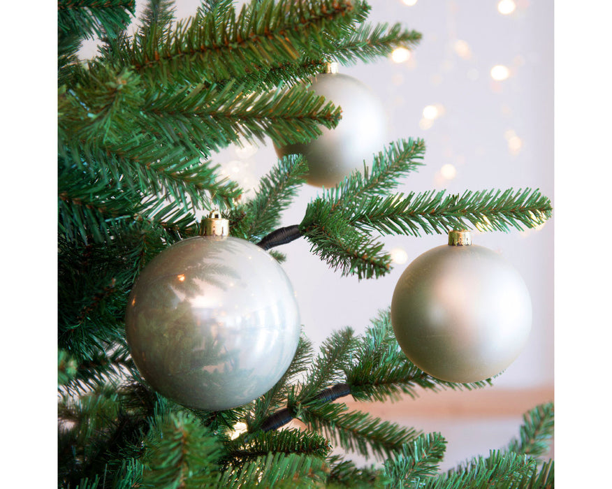 KI-generiertes Bild,12 Design Weihnachtskugeln 6cm Perle Set Kunststoff Weihnachtsbaum-Deko