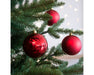 KI-generiertes Bild,12 Design Weihnachtskugeln 6cm Rot Set Kunststoff Weihnachtsbaum-Deko