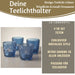 KI-generiertes Bild,4´er Set Glas Teelichthalter Retro Blau 7cm Teelichtglas Windlicht-Halter