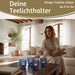 KI-generiertes Bild,4´er Set Glas Teelichthalter Retro Blau 7cm Teelichtglas Windlicht-Halter