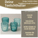 KI-generiertes Bild,4´er Set Glas Teelichthalter Retro Türkis 7cm Teelichtglas Windlichthalter