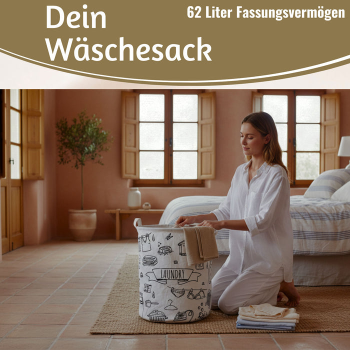 KI-generiertes Bild,Wäschesack Wäschekorb Canvas Laundry 50cm Faltbar Wäschesammler Wäschetruhe