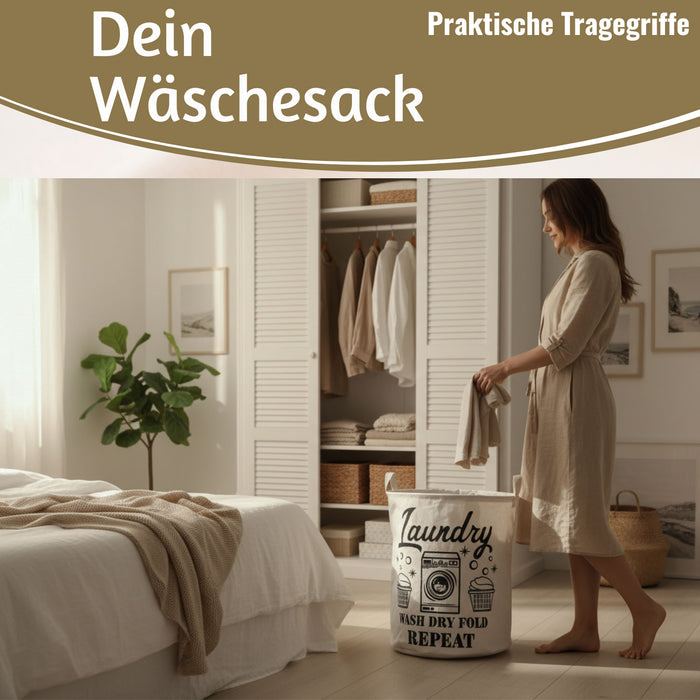 KI-generiertes Bild,Wäschesack Wäschekorb Canvas Laundry Wash 50cm Faltbar Wäschesammler Wäschetruhe