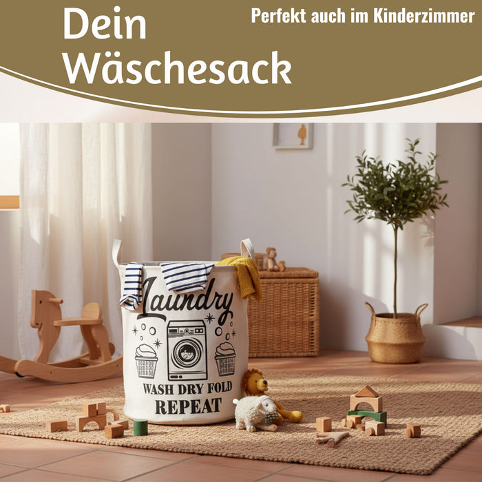 KI-generiertes Bild,Wäschesack Wäschekorb Canvas Laundry Wash 50cm Faltbar Wäschesammler Wäschetruhe