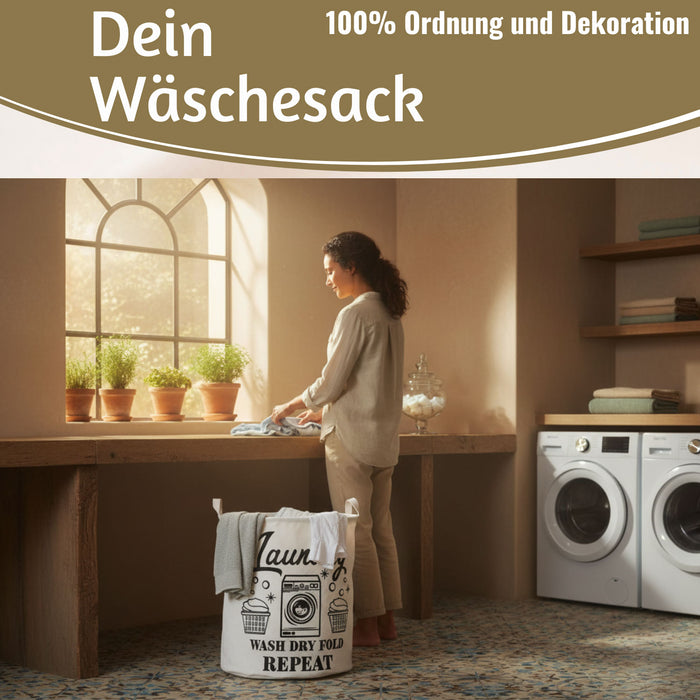 KI-generiertes Bild,Wäschesack Wäschekorb Canvas Laundry Wash 50cm Faltbar Wäschesammler Wäschetruhe