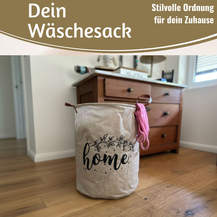 KI-generiertes Bild,Wäschesack Wäschekorb Vintage Home 62L Faltbar Wäschesammler Wäschetruhe