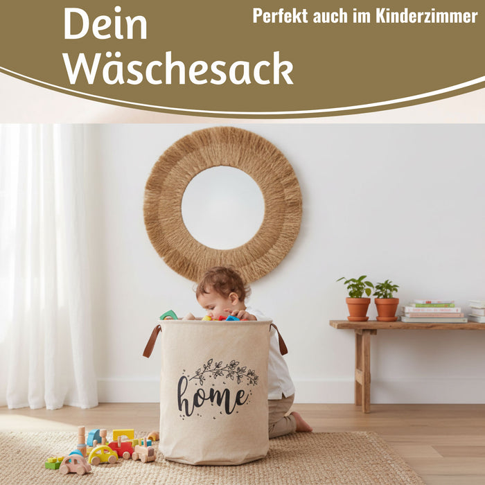 KI-generiertes Bild,Wäschesack Wäschekorb Vintage Home 62L Faltbar Wäschesammler Wäschetruhe