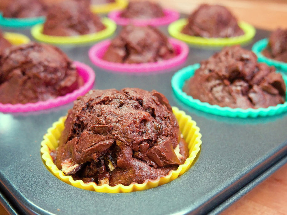 KI-generiertes Bild,Silikon Muffinförmchen 8 Stück BPA Frei Muffins Cupcake Brownie Backform