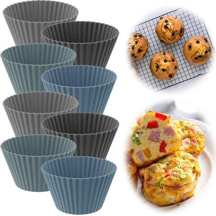 KI-generiertes Bild Silikon Muffinförmchen 8 Stück Muffins Cupcake Brownie Backform