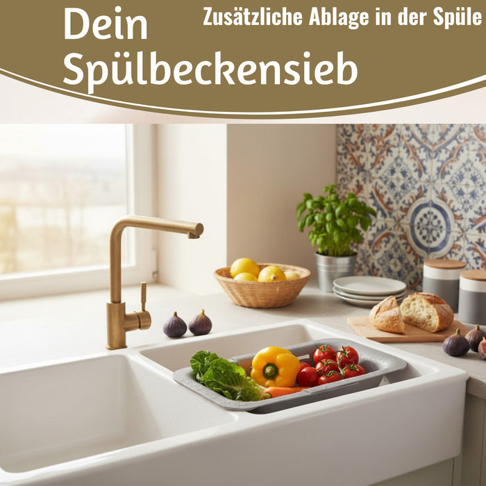 KI-generiertes Bild,Abtropfsieb Ausziehbar Spülbeckensieb Organizer Siebkorb für Spülbecken