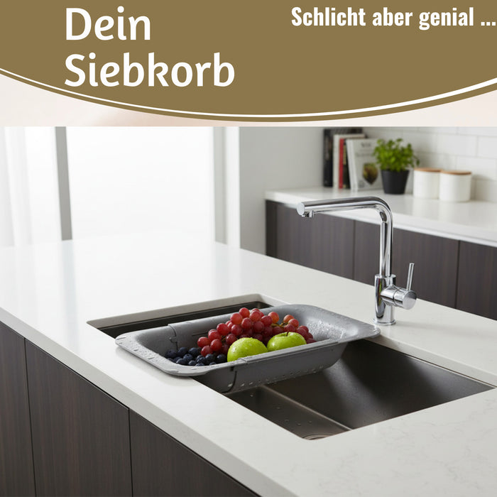 KI-generiertes Bild,Abtropfsieb Ausziehbar Spülbeckensieb Organizer Siebkorb für Spülbecken