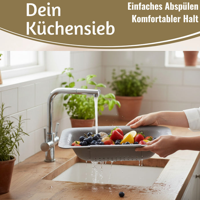 KI-generiertes Bild,Abtropfsieb Ausziehbar Spülbeckensieb Organizer Siebkorb für Spülbecken