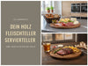 KI-generiertes Bild,Holz Fleischteller Servierteller 25cm Akazie Rund Schneidebrett Vesperbrett