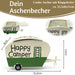 KI-generiertes Bild,XL Sturmaschenbecher Metall Wohnwagen 21x11cm Windaschenbecher Ascher