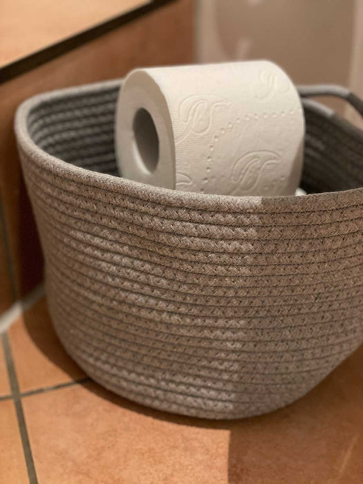KI-generiertes Bild,Aufbewahrungskorb Odense Set 18/23cm Grau Baumwolle Deko Korb Ordnungsbox Seilkorb