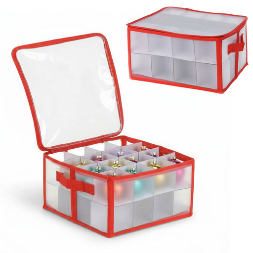 KI-generiertes Bild Aufbewahrungsbox Organizer für 32 Weihnachtskugeln Christbaum-Kugeln
